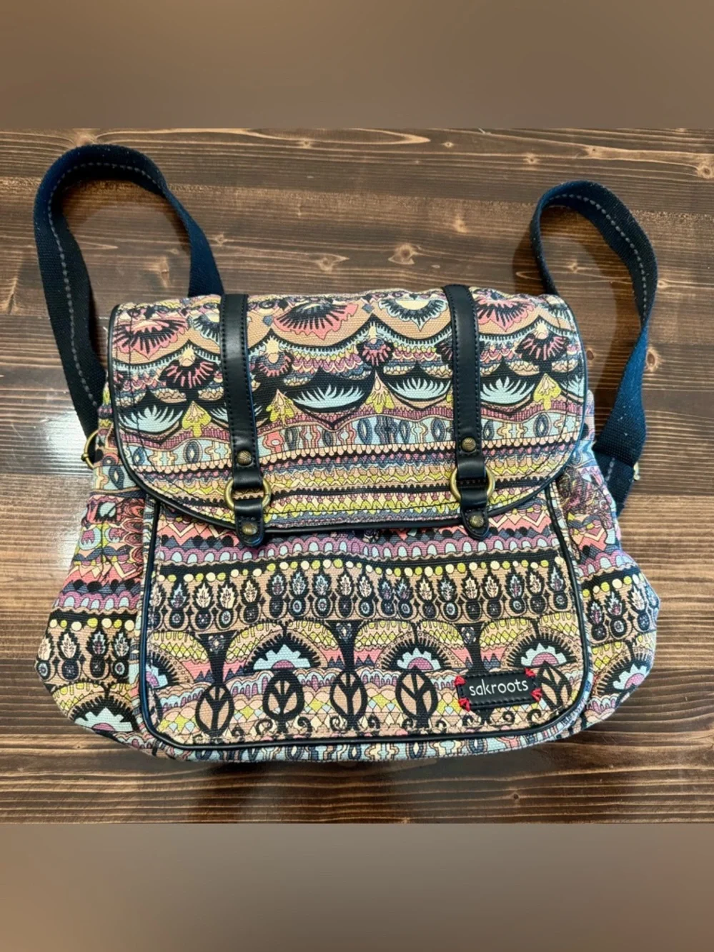 Sakroots‎ Multicolor Boho Canvas Convertible Backpack/Crossbody